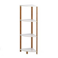 White Bamboo Corner Shelf